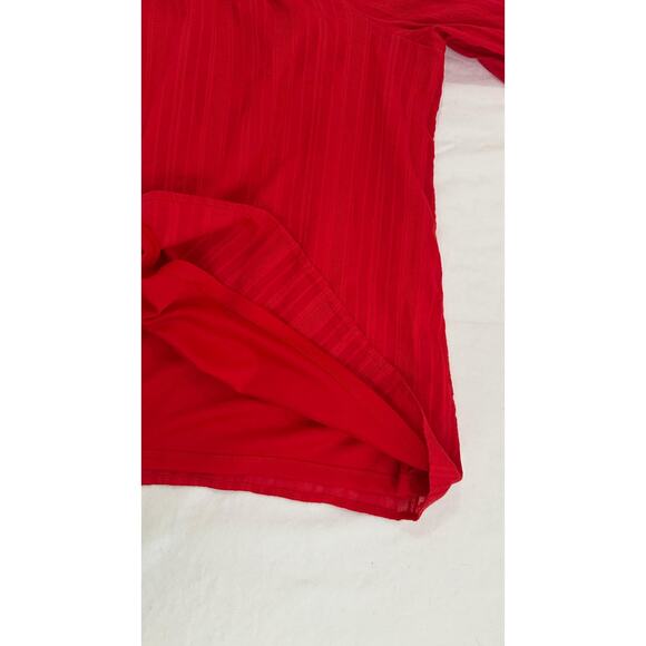 Lane Bryant 22 Red Three Quarter Sleeve Cutout Square Neck Line Knit Blouse - Picture 4 of 7